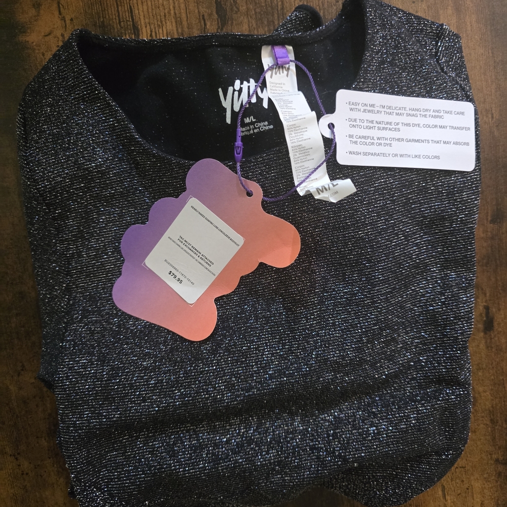 Yitty Black Sparkle Longsleeve Bodysuit